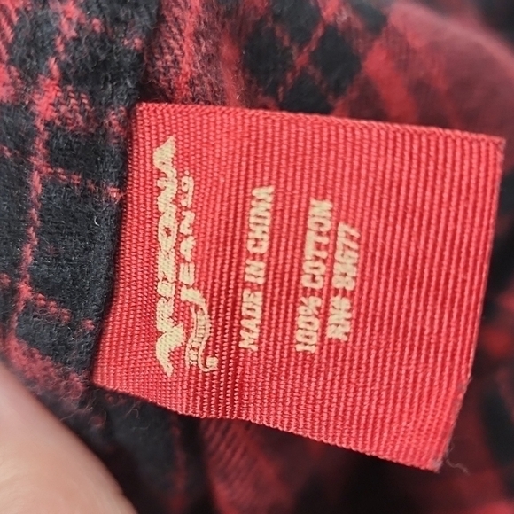 Arizona Jeans Mens red & black plaid Flannel Shirt. Large - Picture 7 of 8